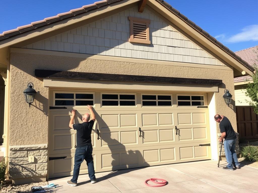 Carriage house garage door installation in Phoenix