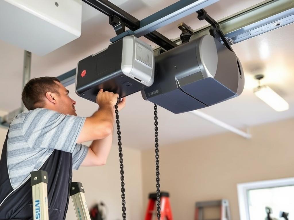 Chain drive garage door opener installation in Phoenix